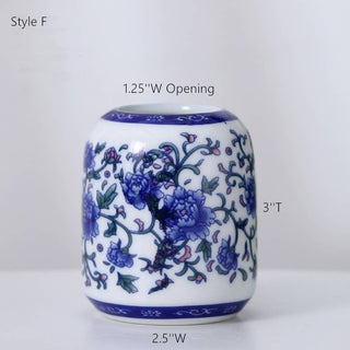 Chinoiserie Bud Vase, Porcelain Vases,  Blue and White Vases: Style C