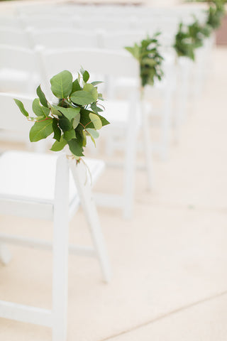 Greenery pew marker minimalism wedding