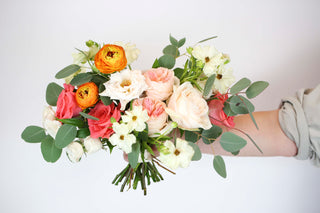 Bridal bouquet made of fresh flowers.