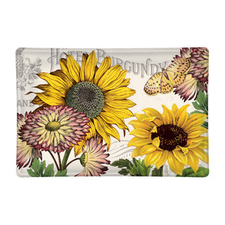 Rectangular Glass Soap Dish - Sunflower